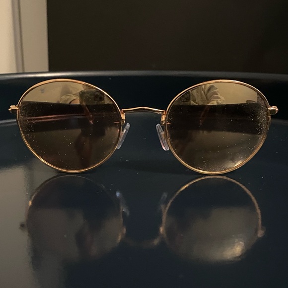 NWT H&M Aviator Sunglasses Tinted Mirrored Reflective Bronze Gold Mirror - Picture 1 of 6